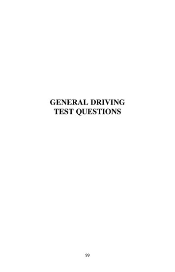 GENERAL DRIVING TEST QUESTIONS - Hawaii Department Of Transportation