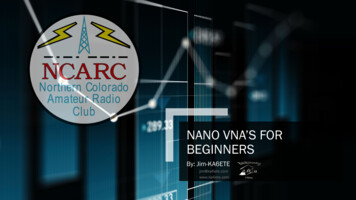 NANO VNA'S FOR BEGINNERS - Northern Colorado Amateur Radio Club