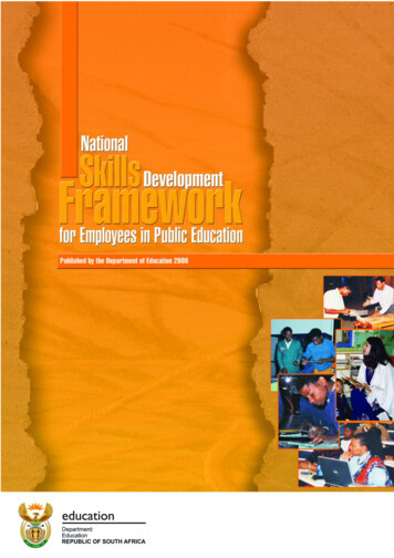 National Skills Development Framework