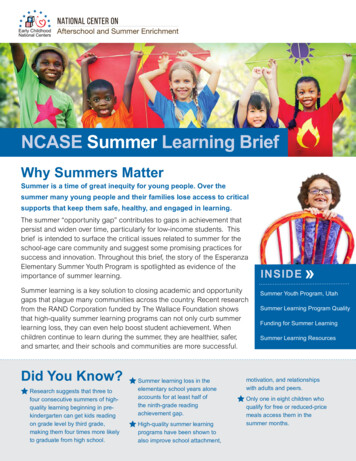 NCASE Summer Learning Brief