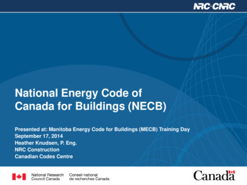 National Energy Code Of Canada For Buildings (NECB)