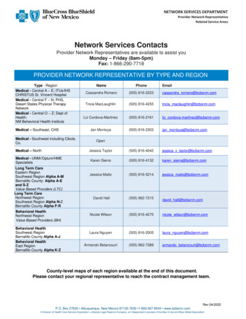Network Services Contacts - BCBSNM