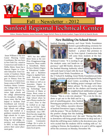 MASSABESIC NOBLE Marshwood Fall - Newsletter - 2012 Sanford Regional .