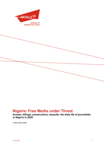 Nigeria: Free Media Under Threat - ARTICLE 19 - Defending Freedom Of .