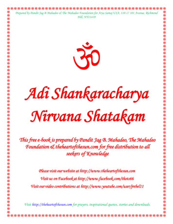 Adi Shankaracharya Nirvana Shatakam - Theheartofthesun 