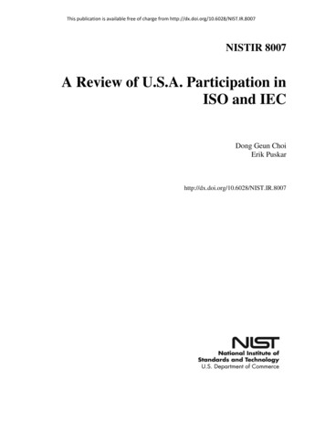 A Review Of U.S.A. Participation In The ISO And IEC - NIST