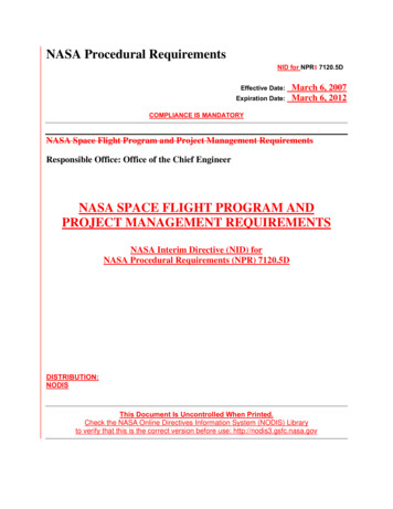Nasa Space Flight Program And Project Management Requirements