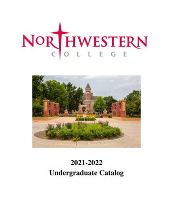 2021-2022 Undergraduate Catalog - Northwestern College