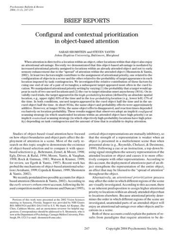 Configural And Contextual Prioritization In Object-based Attention