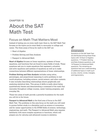 CHAPTER 15 About The SAT Math Test - College Board