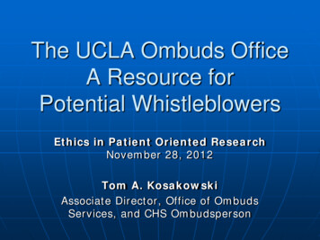 Demystifying The Ombuds Office - University Of California, Los Angeles
