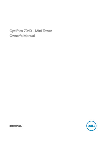 OptiPlex 7040 - Mini Tower Owner's Manual - Dell