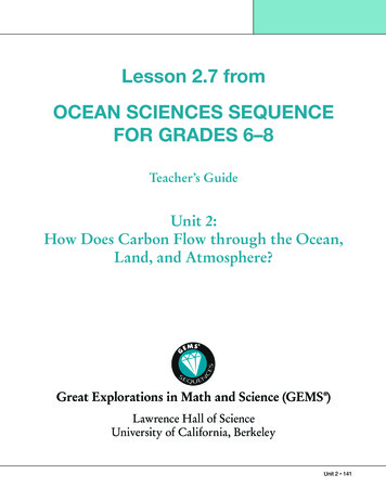 Lesson 2.7 From OCEAN SCIENCES SEQUENCE FOR GRADES 6-8