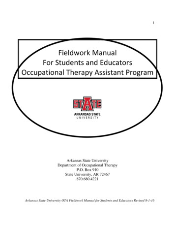 Fieldwork Manual For Students And Educators Occupational Therapy .
