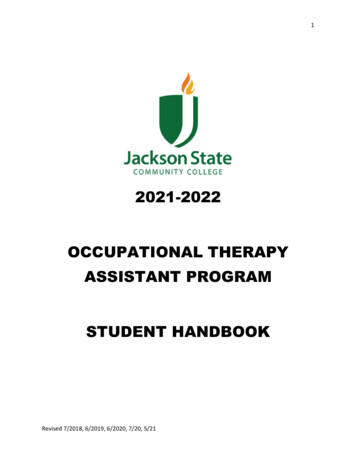 2021-2022 Occupational Therapy Assistant Program Student Handbook - Jscc