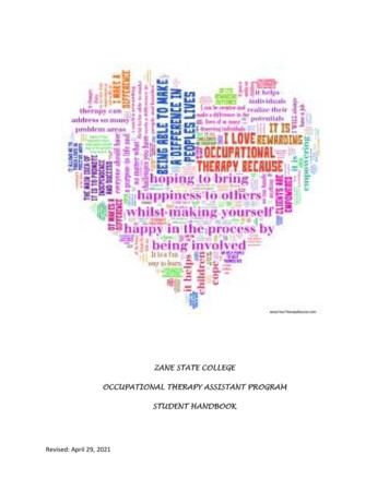 Zane State College Occupational Therapy Assistant Program Student Handbook