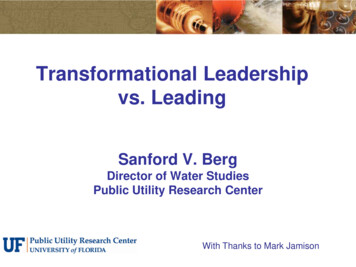 Transformational Leadership Vs. Leading - University Of Florida