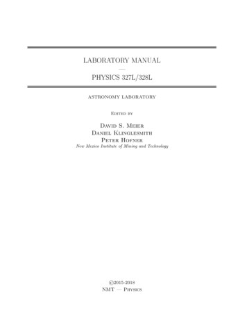 Laboratorymanual Physics327l/328l