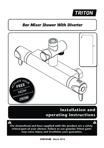 Bar Mixer Shower With Diverter - Free Instruction Manuals