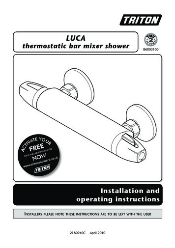 LUCA Thermostatic Bar Mixer Shower - Free Instruction Manuals