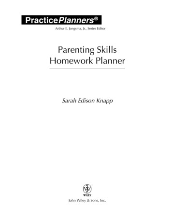 Parenting Skills Homework Planner - Mjfamilyservices.ca