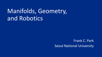 Manifolds, Geometry, And Robotics - Rss2017.lids.mit.edu