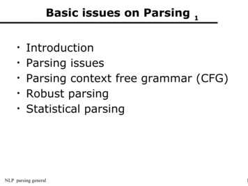 Basic Issues On Parsing - UPC Universitat Politècnica De Catalunya
