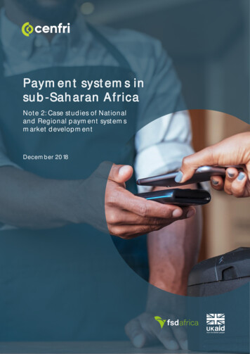 Payment Systems In Sub-Saharan Africa - Cenfri