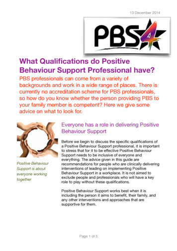 What Qualiﬁcations Do Positive Behaviour Support . - NHS England