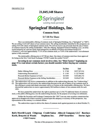 Springleaf Holdings, Inc.