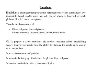 Emulsion: Emulsion - Copharm.uobaghdad.edu.iq