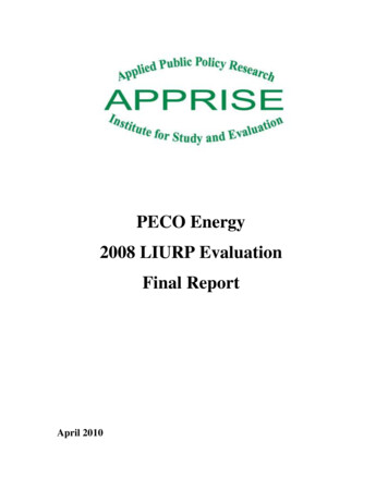PECO Energy 2008 LIURP Evaluation Final Report - APPRISE
