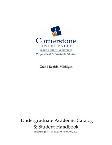 Undergraduate Academic Catalog & Student Handbook