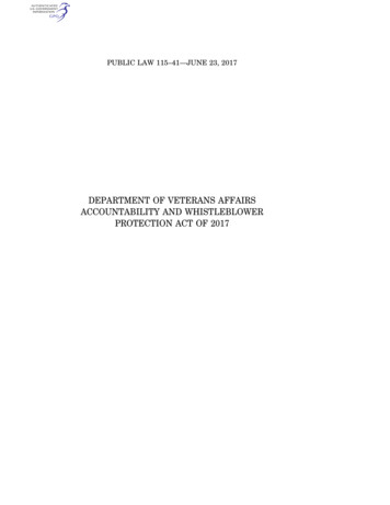 DEPARTMENT OF VETERANS AFFAIRS ACCOUNTABILITY AND . - Congress