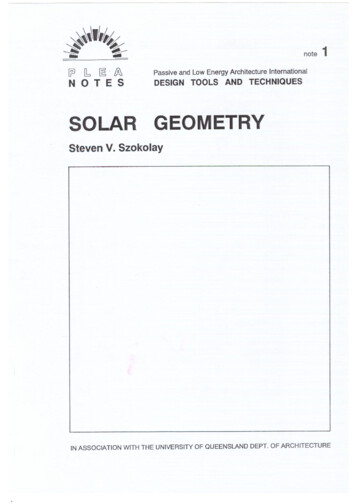 Plea Note 1 Solar Geometry - Plea-arch 