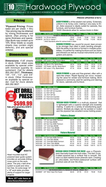 PAGE Hardwood Plywood PRICES UPDATED 4/16/12