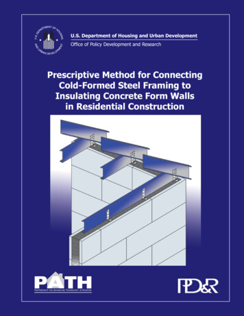 Prescriptive Method For Connecting Cold-Formed Steel Framing To .