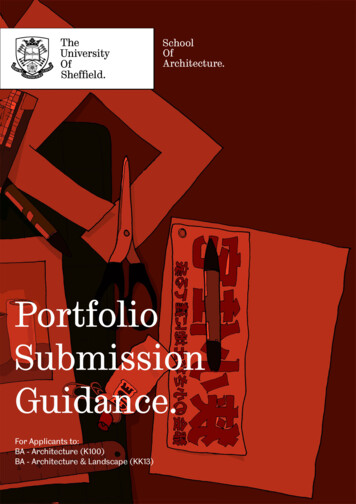 Portfolio Submission Guidance. - University Of Sheffield