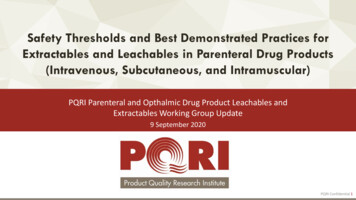 Safety Thresholds And Best Demonstrated Practices For . - PQRI