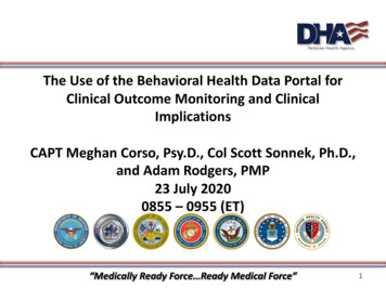 The Use Of The Behavioral Health Data Portal For Clinical Outcome .