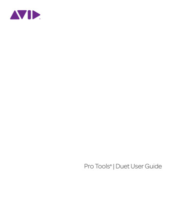 Pro Tools Duet User Guide - Avid Technology