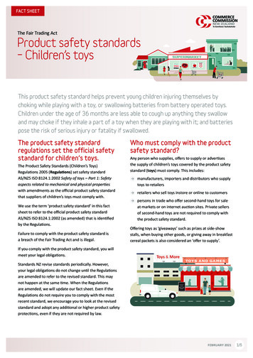 The Fair Trading Act Product Safety Standards - Children's Toys