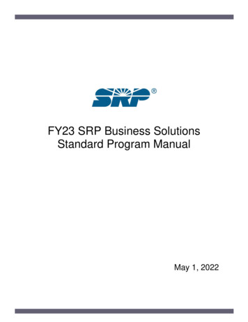 SRP Custom Business Solutions Program Manual