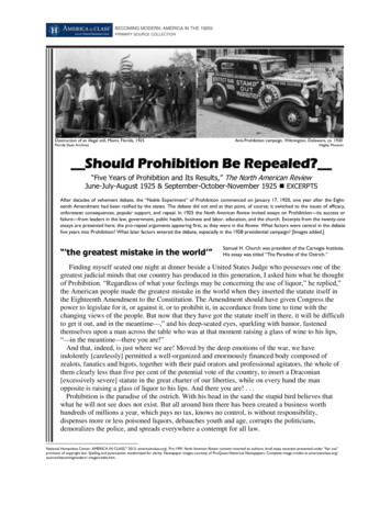 Should Prohibition Be Repealed? - America In Class