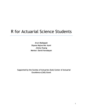 R For Actuarial Science Students - Mathematics At Illinois