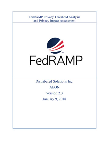 FedRAMP Privacy Threshold Analysis And Privacy Impact Assessment