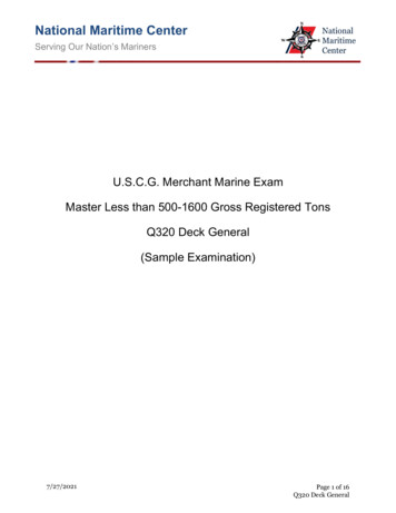 U.S.C.G. Merchant Marine Exam Master Less Than 500-1600 Gross .
