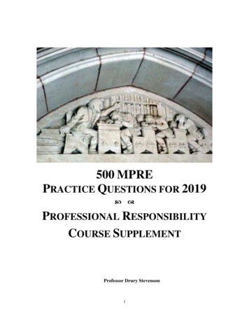 500 MPRE P QUESTIONS FOR 2019 - Houston, Texas