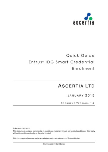 Quick Guide Entrust IDG Smart Credential Enrolment - Ascertia
