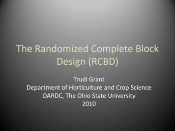 The Randomized Complete Block Design (RCBD) - PBGworks